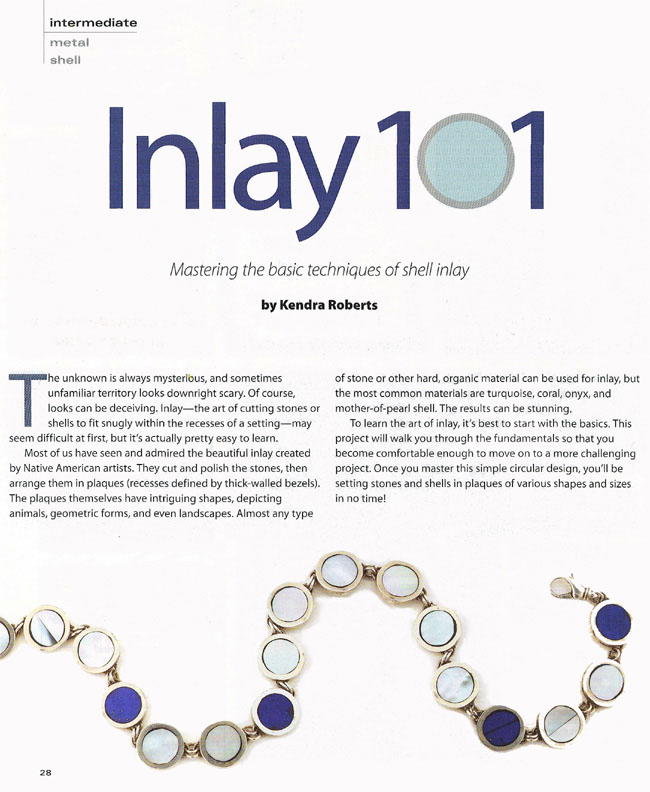Art Jewelry Magazine - Inlay 101 Feature